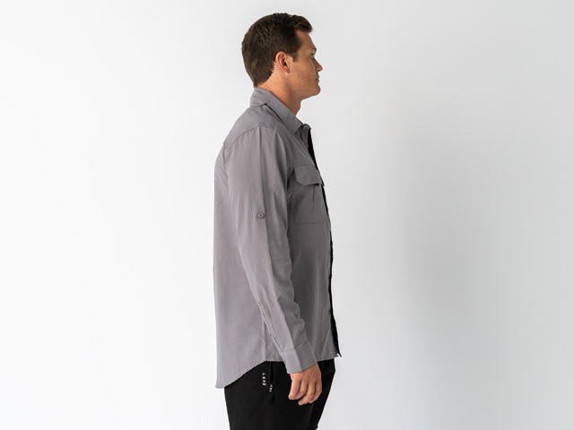 Superior Mens Syzmik Fishing Shirt Stone (Each) - SUP-FISH-M-STN-XXX